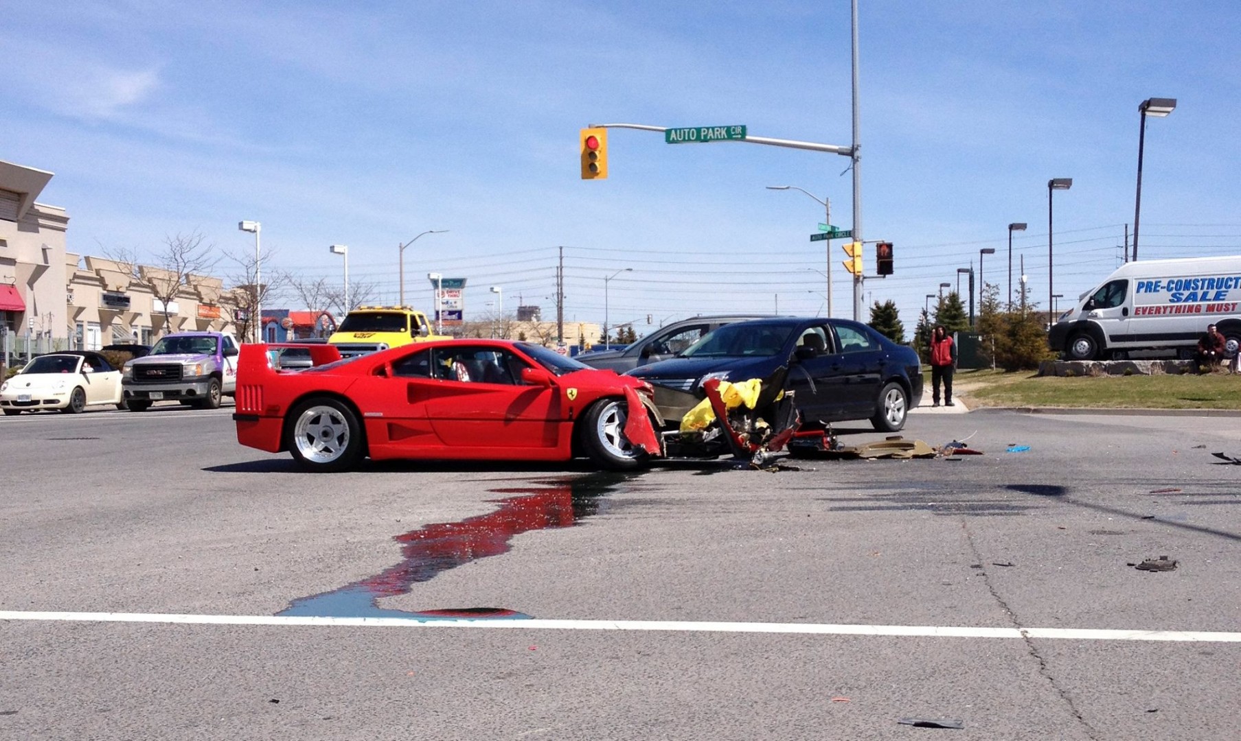 Ferrari F40 accident Toronto