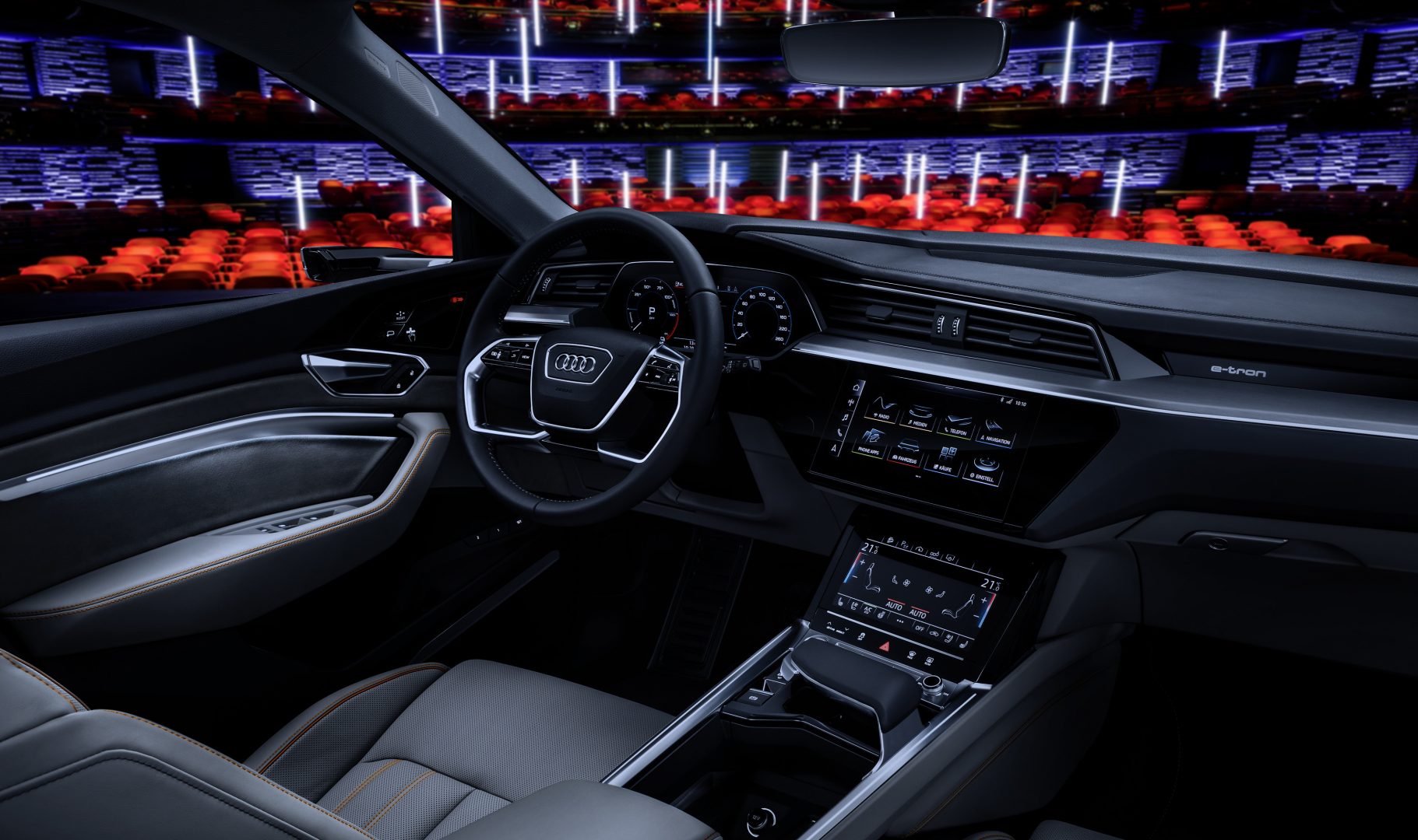 The Audi e-tron prototype on the stage in the Royal Danish Playh